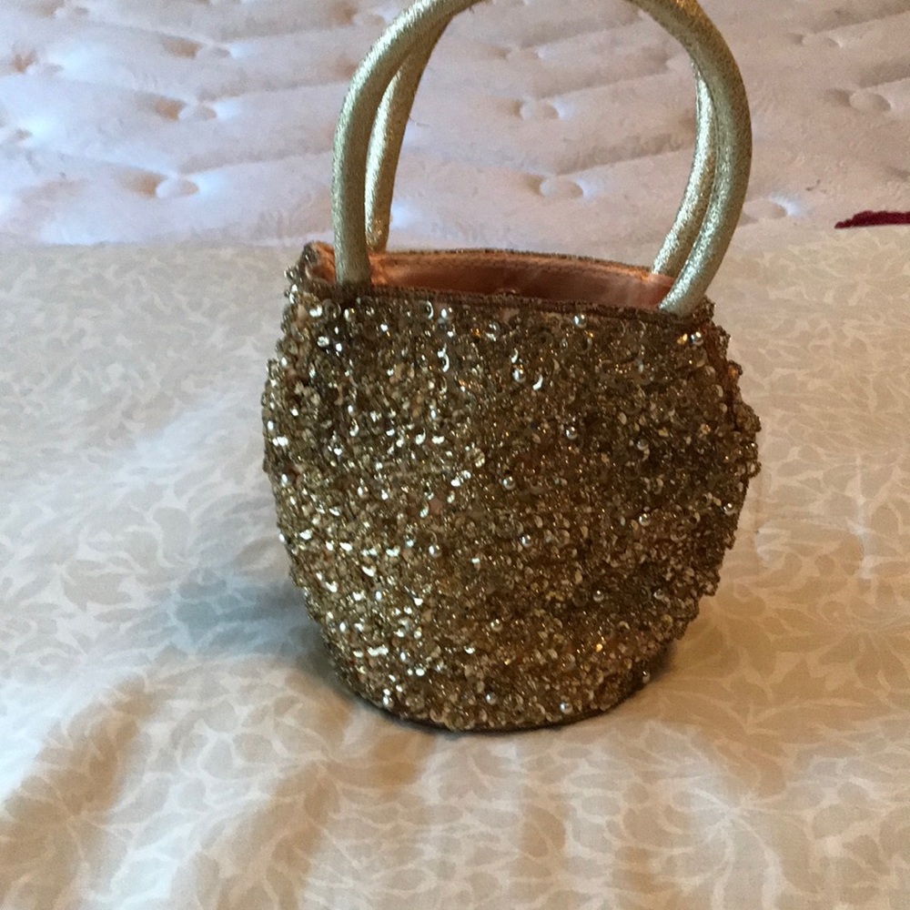 Gold sequin purse